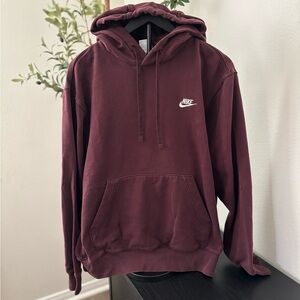 Nike Burgundy Hoodie with White Logo